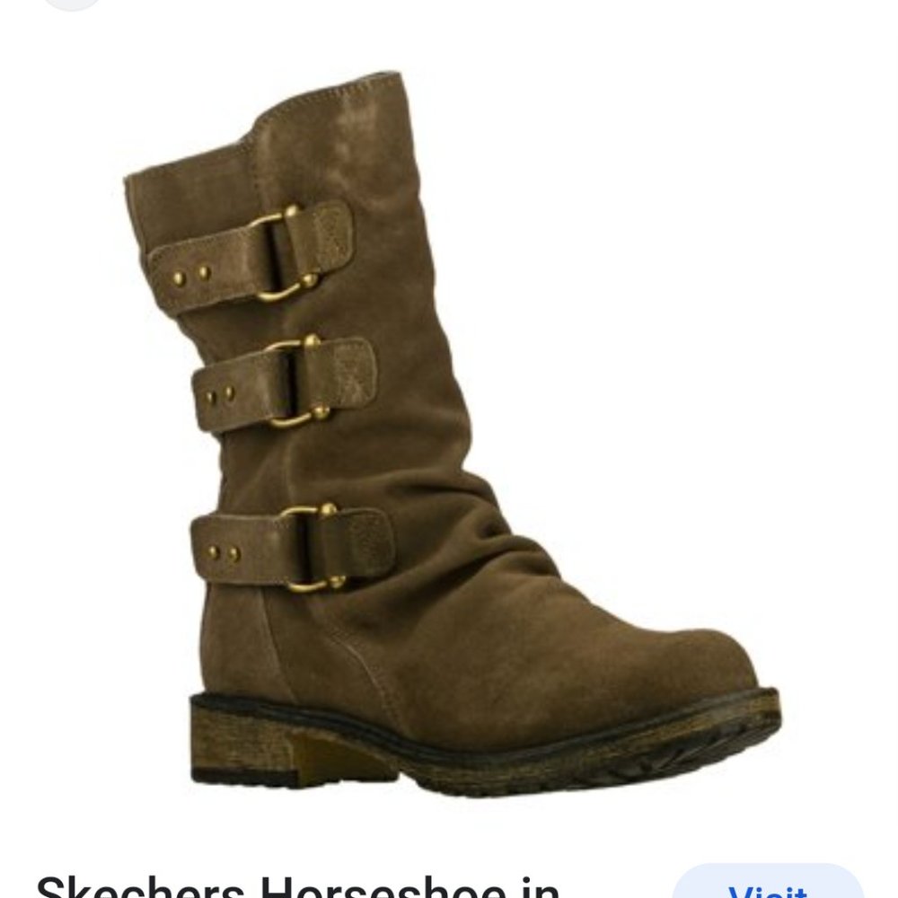 Sketchers Horseshoe green suede boots size 6.5